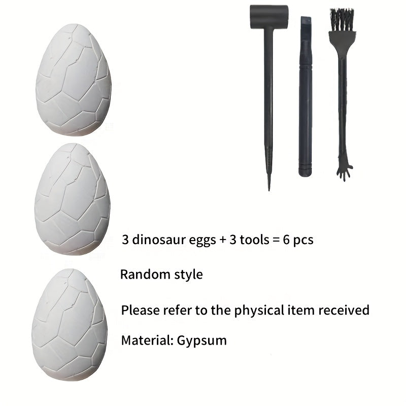 6pcs Dinosaur Egg Digging Toys Excavation Games