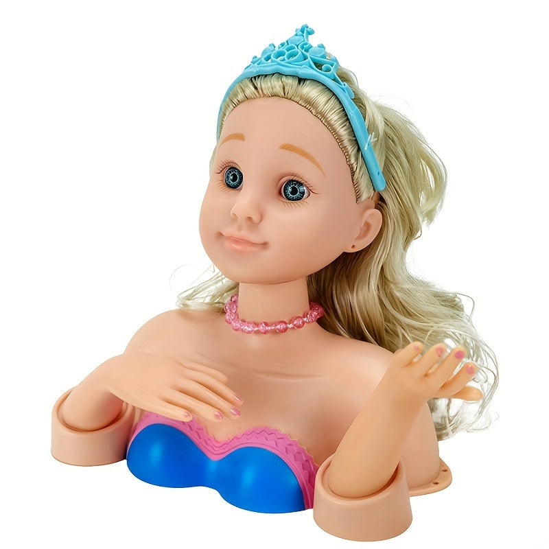 Princess Doll Dress Up Set for Girls with Long Hair and Makeup