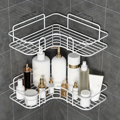1pc Punch Corner Shelf Bathroom Rack Shelf Bathroom Toilet Seamless Wall Mounted