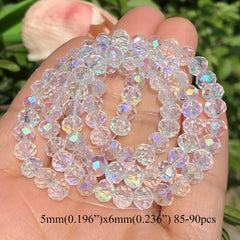10mm AB Clear Crystal Rondelle Spacer Beads DIY Bracelet Jewelry Making