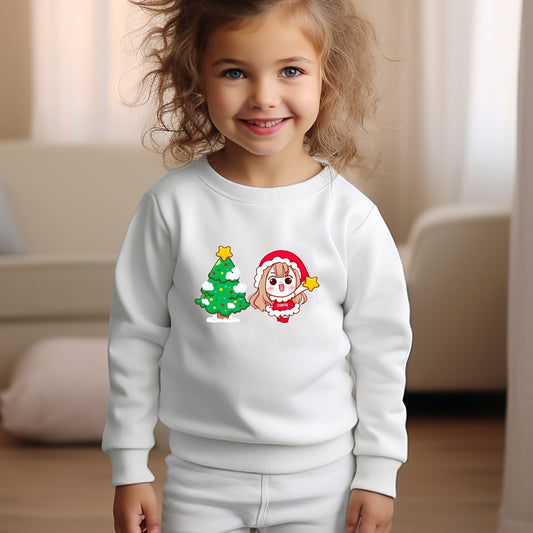 Christmas Graphic Crew Neck Sweatshirt for Kids