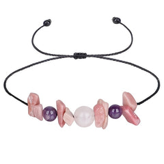 Adjustable Braid Bracelet with Crystal Stone Beads