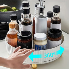 1pc Rotating Storage Rack Seasoning Supplies Storage Tray