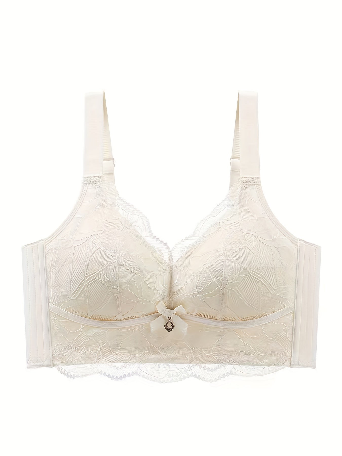 Lace Push Up Bra with Bow Tie - Women's Lingerie