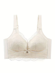Lace Push Up Bra with Bow Tie - Women's Lingerie