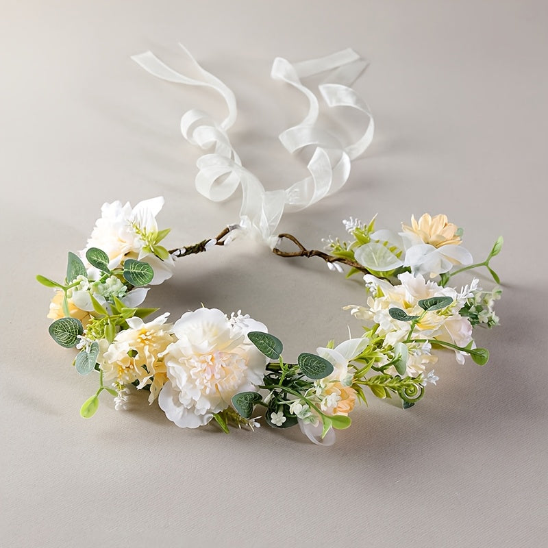 Floral Headband Wedding Hair Accessory Greenery Crown Bridal Photo Shoots