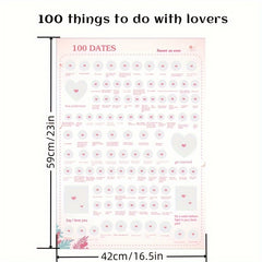 100 Dating Things For Couple Scratching Poster Random Event Romantic Dating Gift