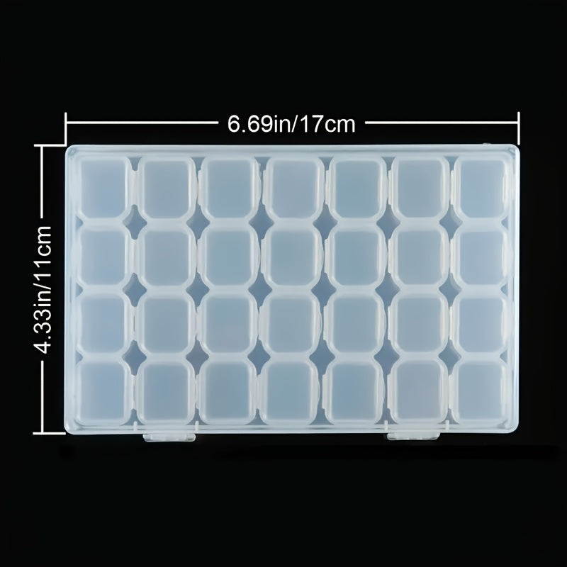 28 Grid Diamond Painting Collection Box Plastic Embroidery Accessories