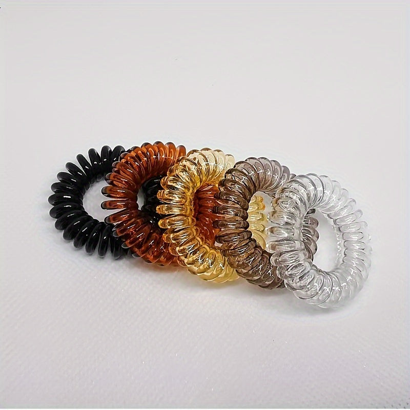 18pcs Small Spiral Hair Tie Elastic Ponytail Holder Hair Accessory