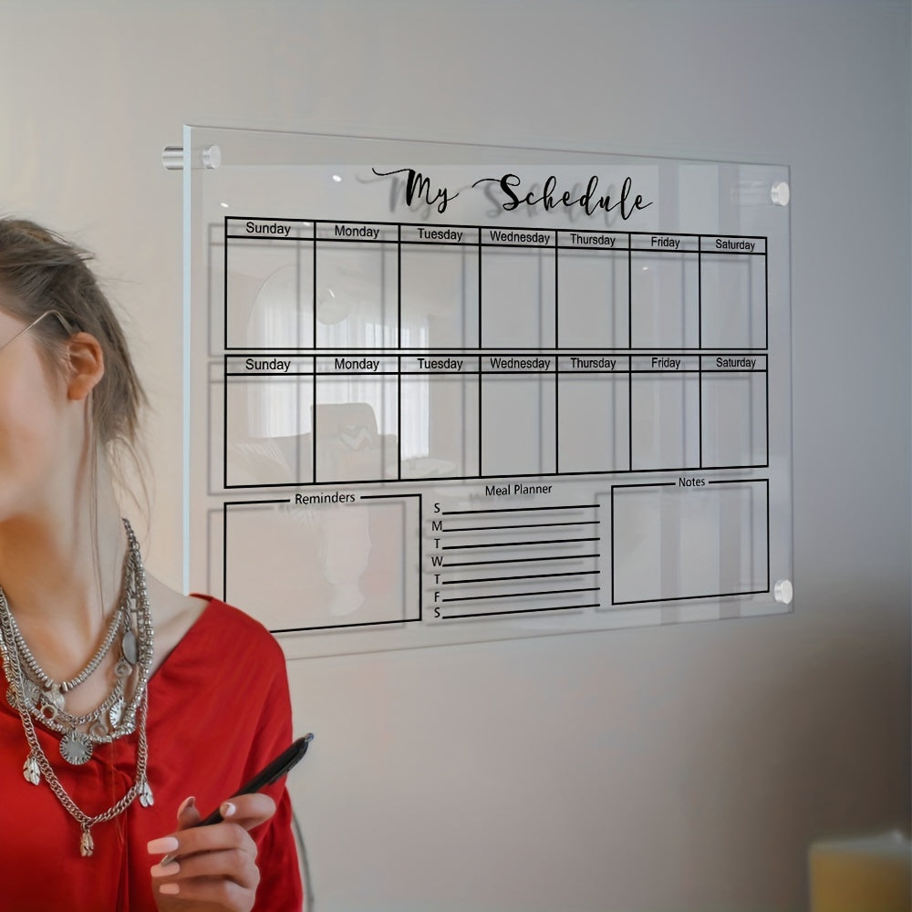 Acrylic Weekly Plan Board Erasable Transparent Message Board