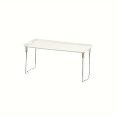1pc Plastic Storage Rack Foldable Office Desktop Shelf