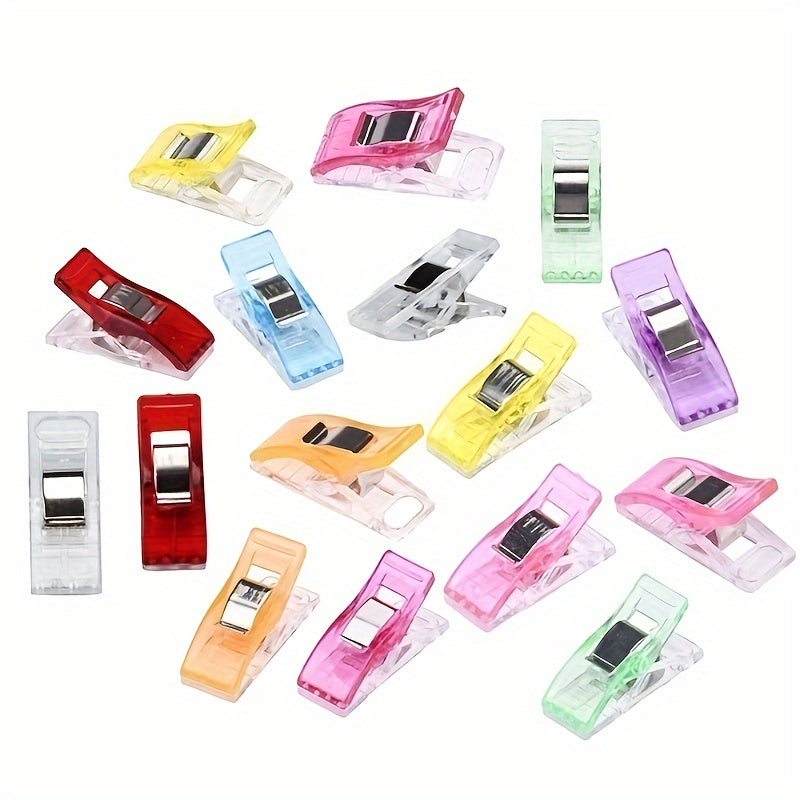 50 Multicolor Sewing Clips Craft Clamps Crochet Knitting Quilting Binding Clips