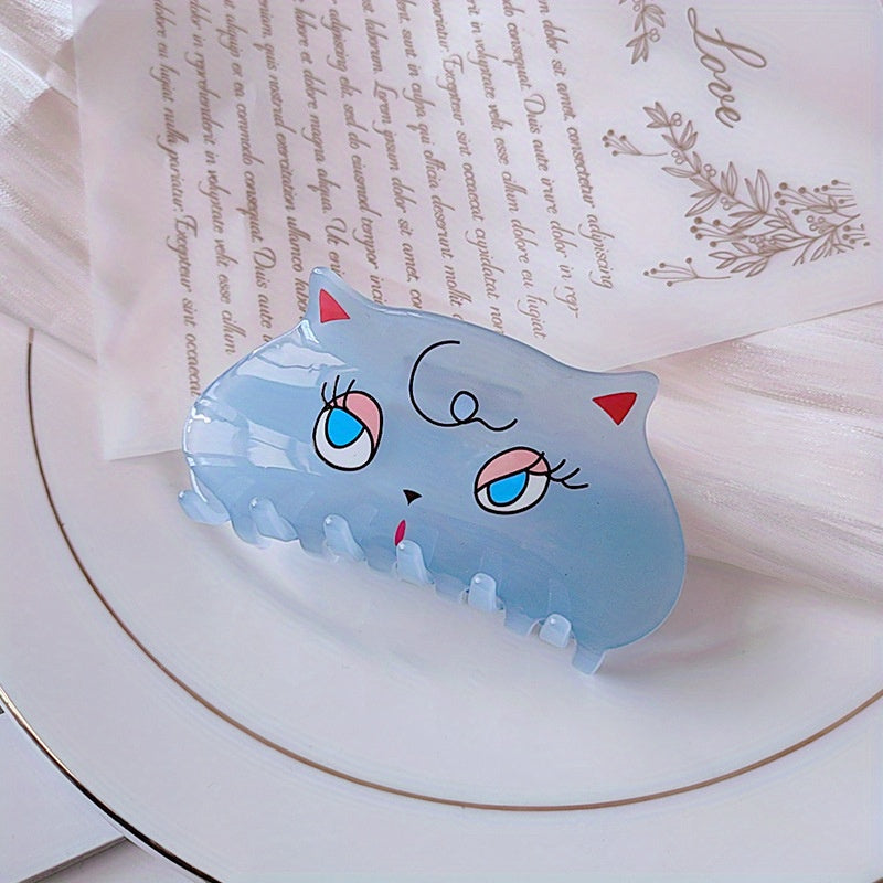 Acrylic Hair Claw Clip for Thick Hair, Cat Pattern Kitten Hair Clips