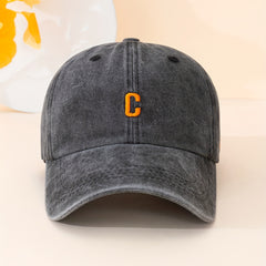 Classic Solid Washed Distressed Embroidery Baseball Cap Unisex Sun Hat