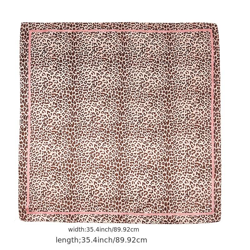 Leopard Print Silk Hair Scarf Neck Neckerchief for Women