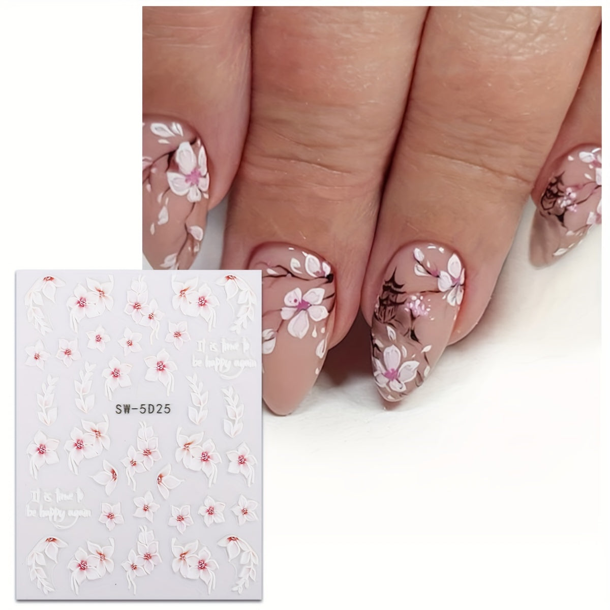 3D Flower Nail Art Stickers Self Adhesive Nail Decals