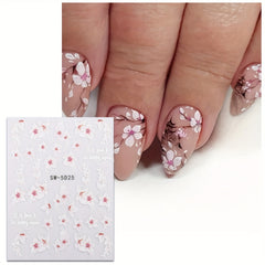 3D Flower Nail Art Stickers Self Adhesive Nail Decals