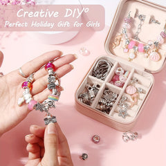 Mermaid Charm Bracelet Making Kit for Girls DIY Beaded Jewelry Making