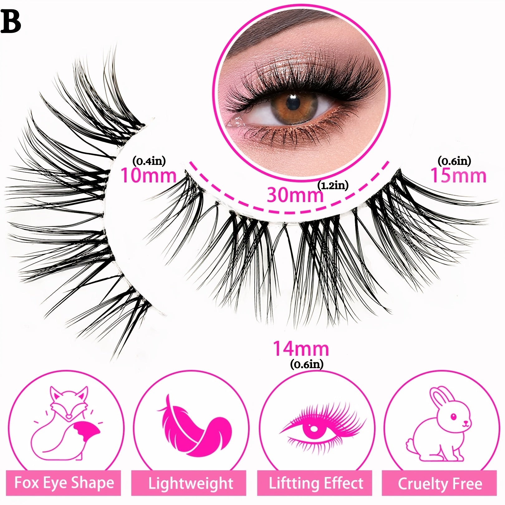 7 Pairs Cat Eye Lashes Curling Sexy DIY Extension Natural False Eyelashes