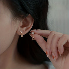 Tea Teardrop Zircon Pendant Earrings