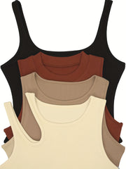 Ribbed Knit Bodysuit 4 Pack Sleeveless Casual Bodysuits