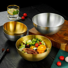1pc Stainless Steel Bowl Salad Soup Grain Bowl