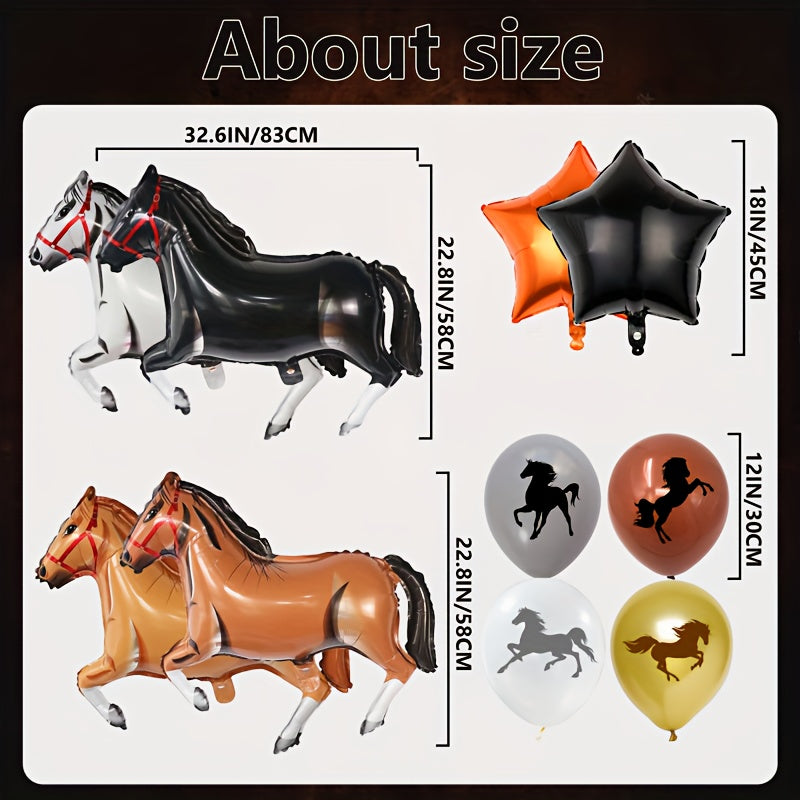 22pc Horse Balloon Arch Cowboy Party Decorations Set