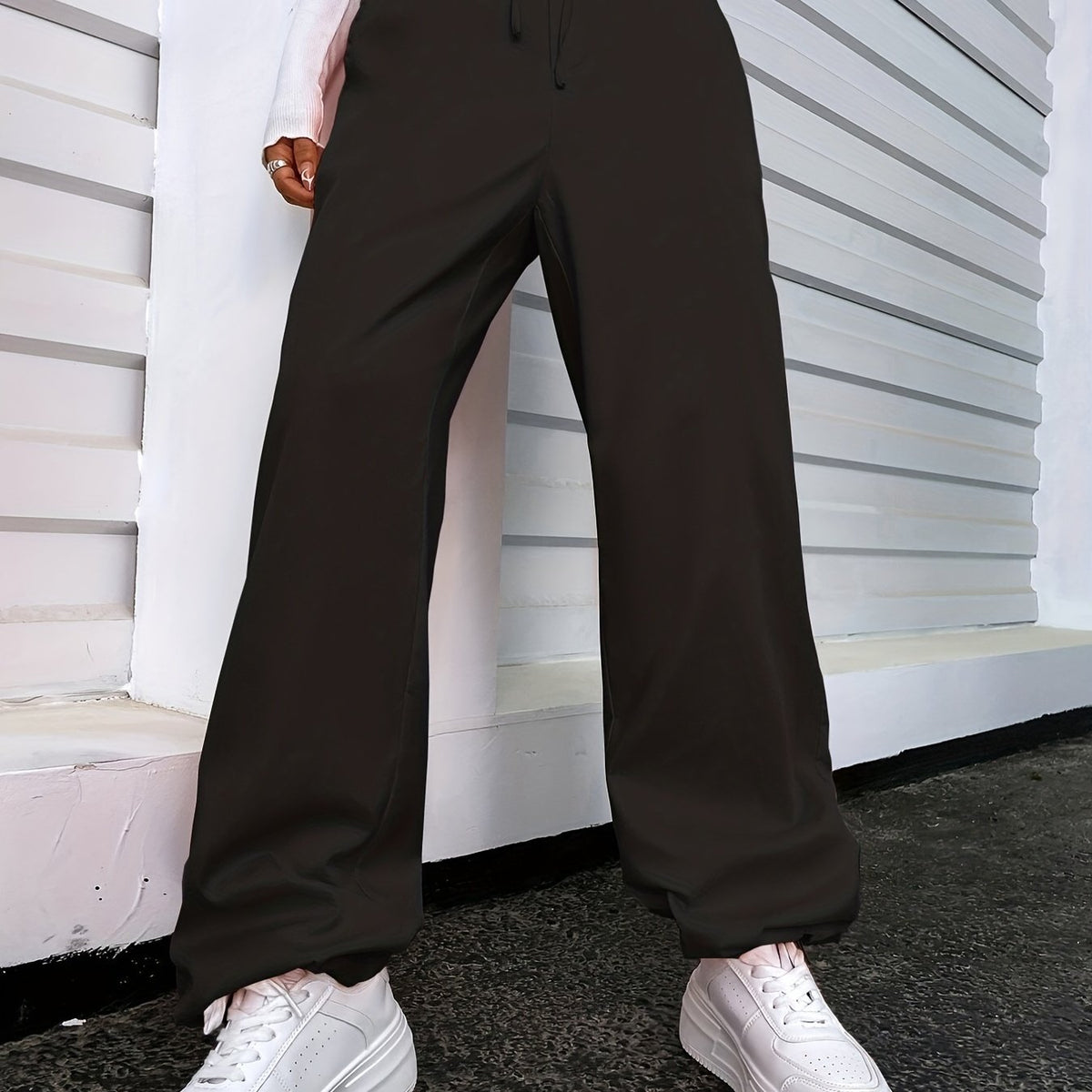 Drawstring Waist Straight Leg Pants for Women