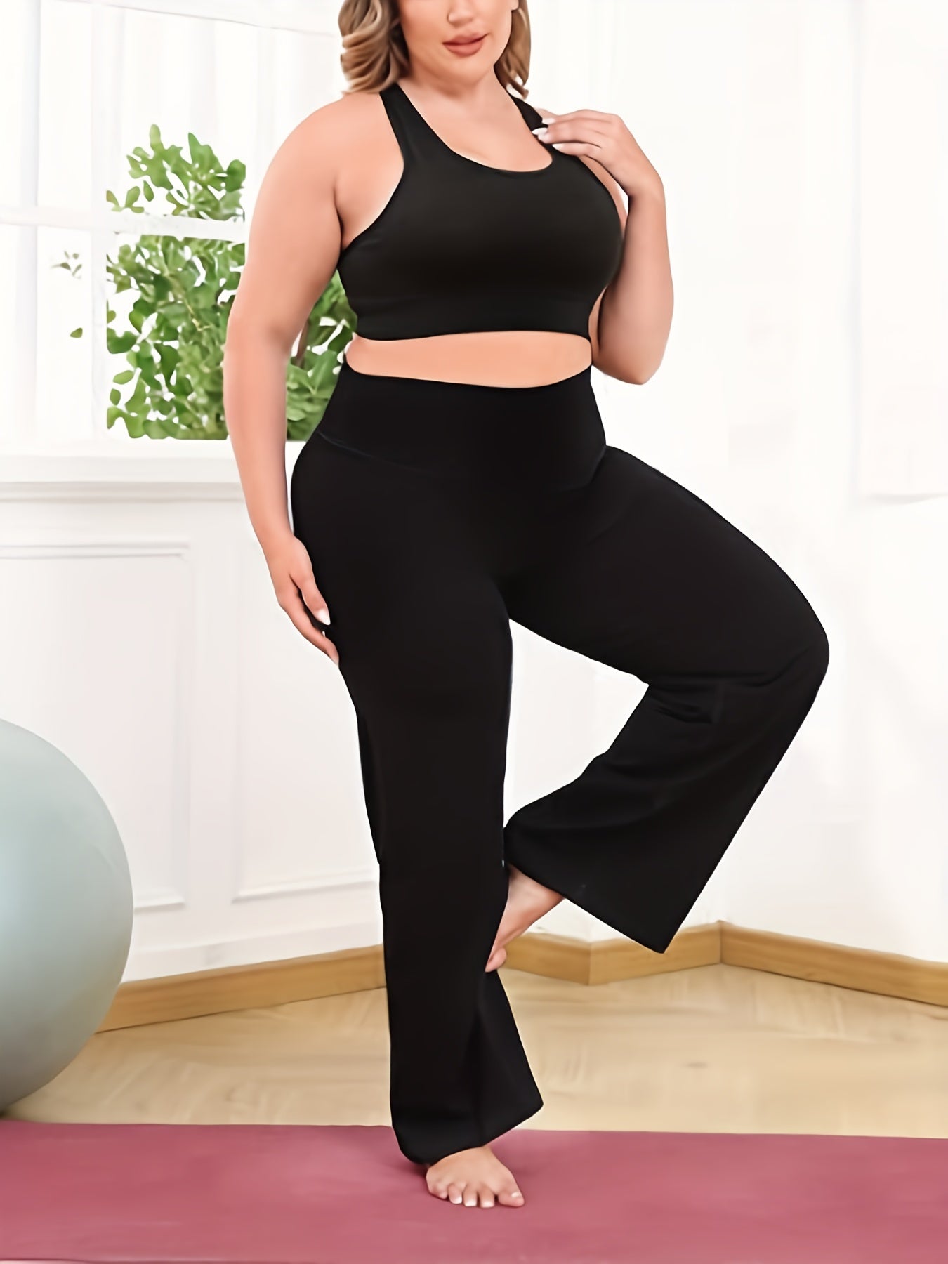  Wide Leg Yogo Pants with High Stretch Waistband