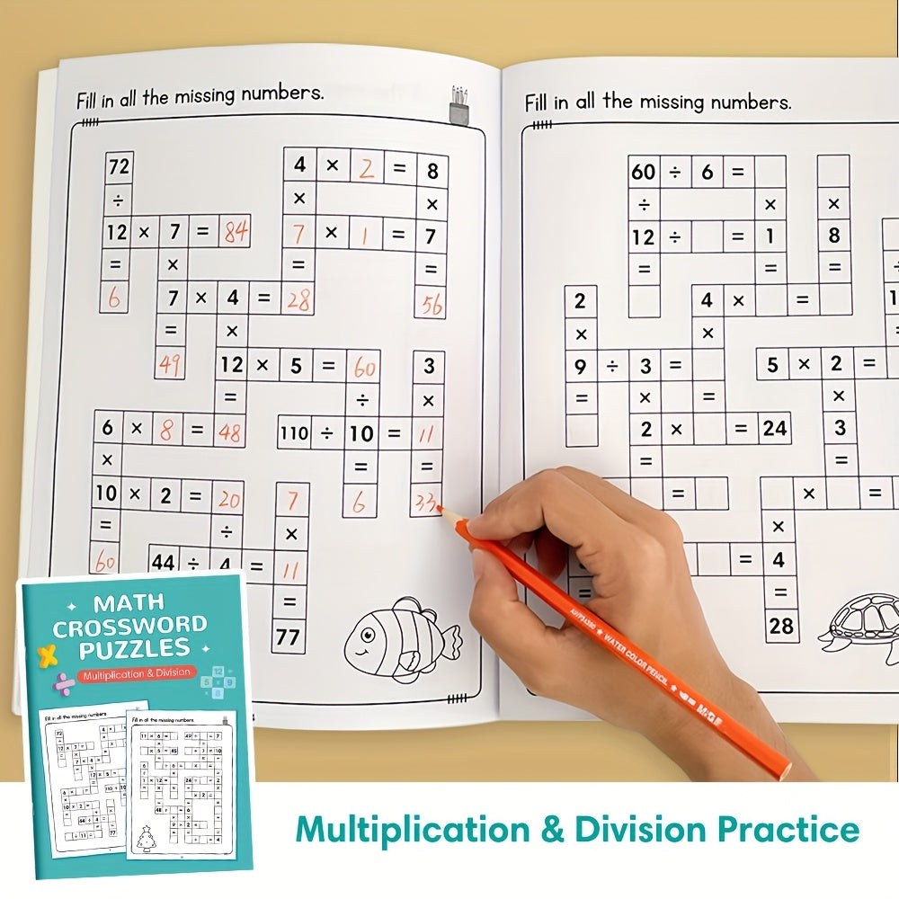 Math Crossword Puzzles Multiplication & Division Times Tables 1-12