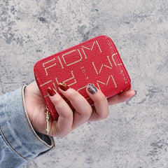 Vintage Letter Pattern Short Wallet Zipper Coin Purse Classic Card Case