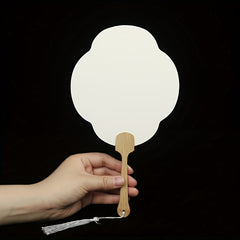 DIY Chinese Paper Fan Bamboo Handle Tassel Ancient Costume Women