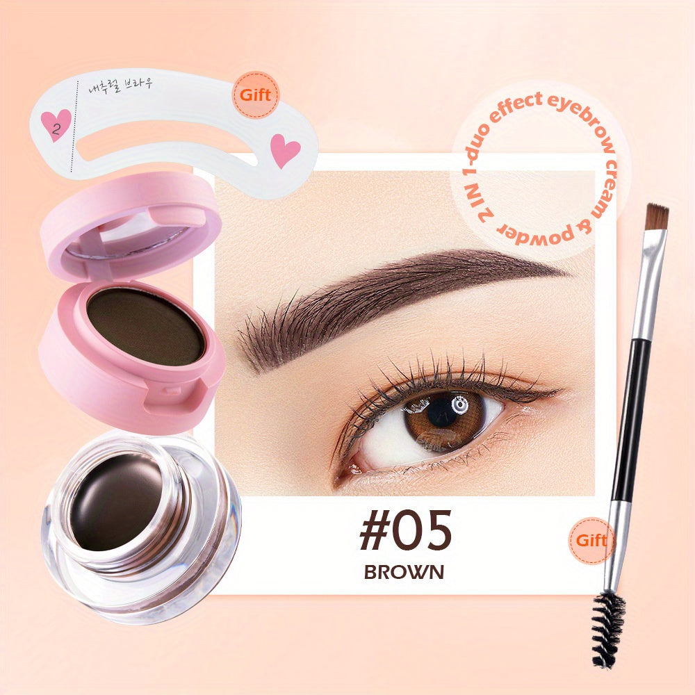 Double Layers Eyebrow Gel with Stencil & Brush