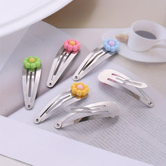 6pcs Resin Flower Hair Clip Snap Clip Y2K Candy Hair Slides Clip