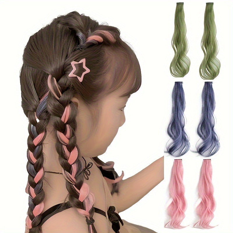 LEMON Colorful Braided Hair Extensions 2 Pack for Women