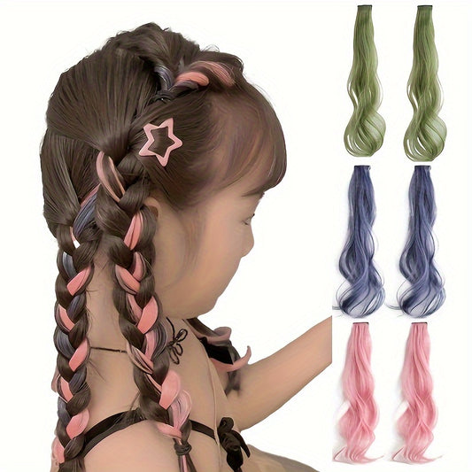 LEMON Colorful Braided Hair Extensions 2 Pack for Women