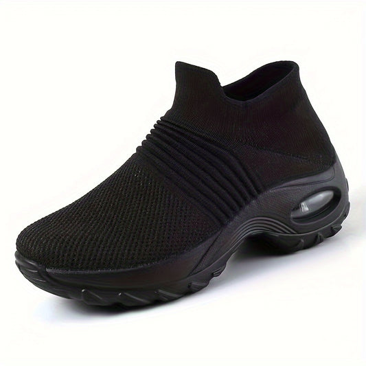 Women's Knitted Socks Shoes Air Cushion Casual Walking Shoes
