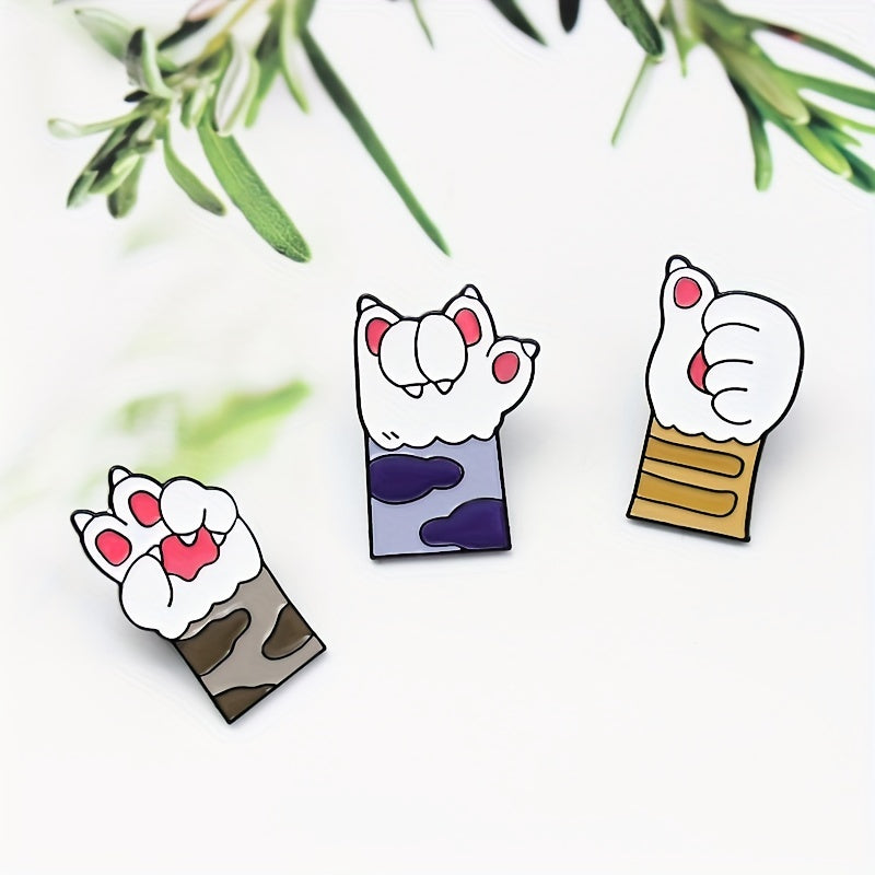 Cat Paw Brooch Pin Fun Animal Gift for Kids & Adults
