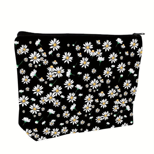 Daisy Makeup Bag Organizer Large Capacity Canvas Travel Toiletry Bag