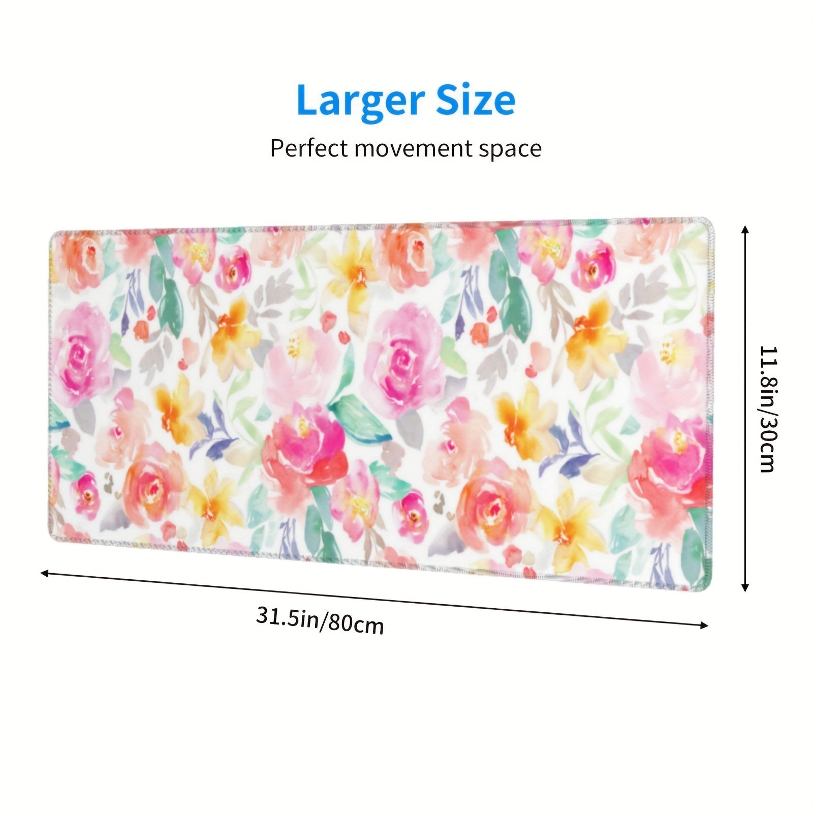 Floral Desk Mat Pink Mouse Pad Non Slip Large Desk Mat