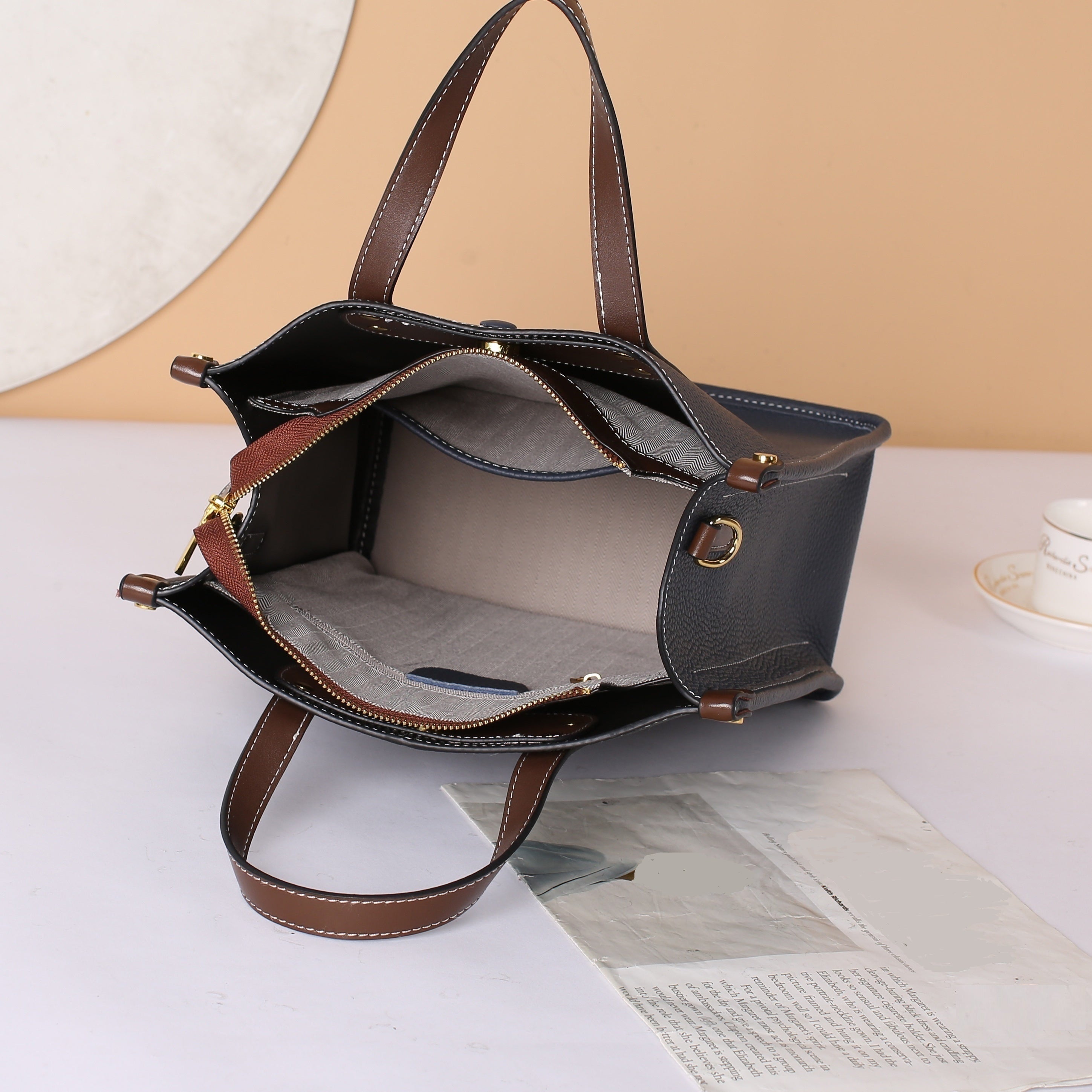 Leather Tote Bag For Women Solid Crossbody Bag