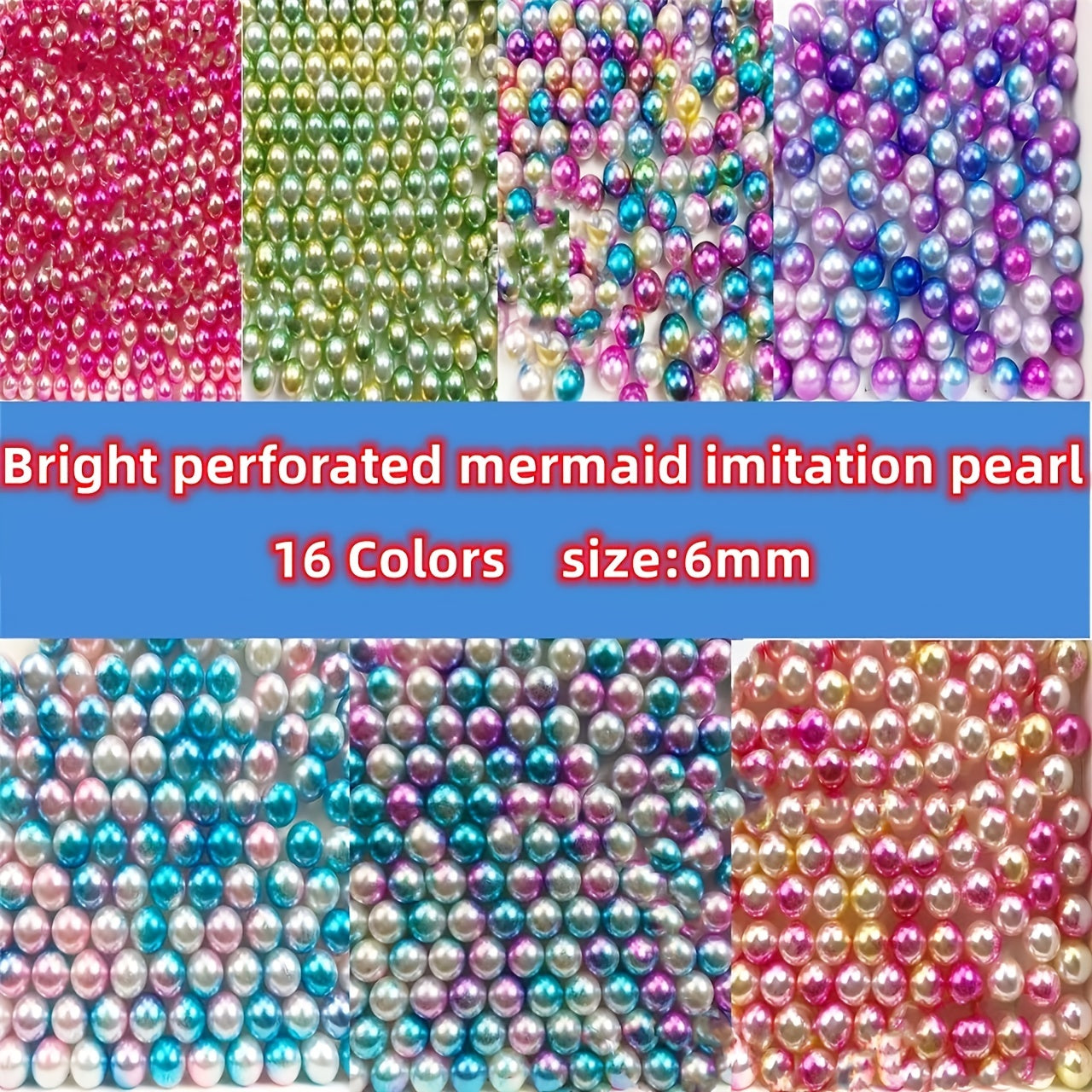 100pcs 6mm Acrylic Round Mermaid Pearl Spacer Beads for Jewelry Making