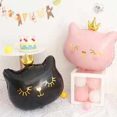2pcs Crown Cat Balloons Pet Birthday Party Decorations