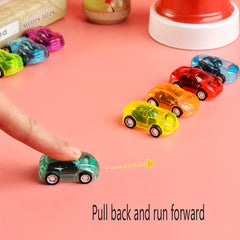 10pcs Transparent Pull Back Small Car Inertia Small Toy Kindergarten Small Gift