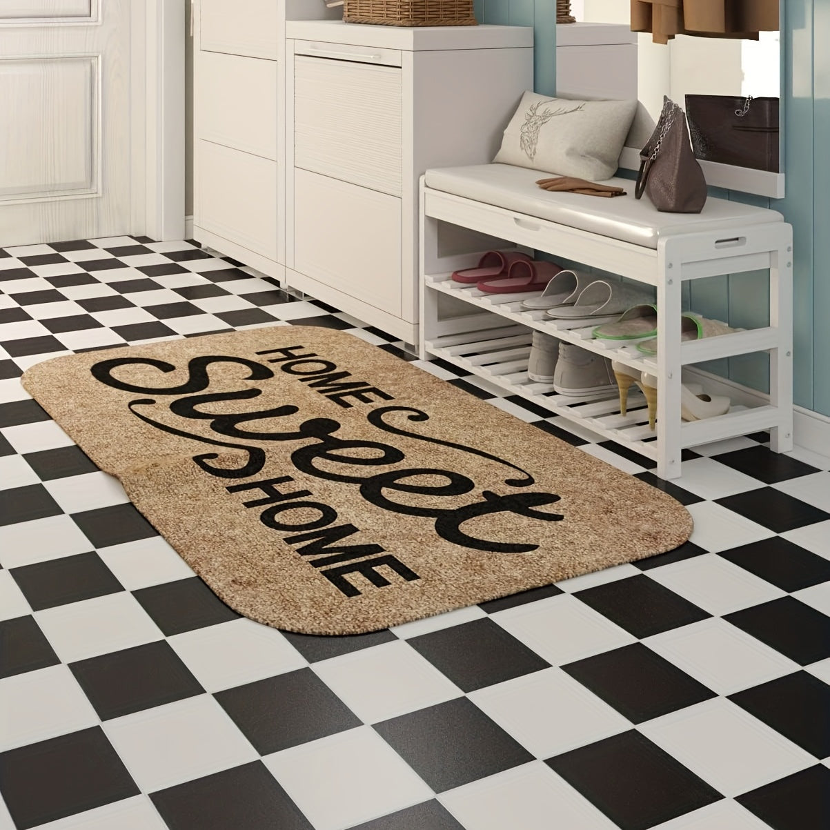 10 Pcs Waterproof Peel & Stick Vinyl Flooring Tiles for Bathroom & Kitchen