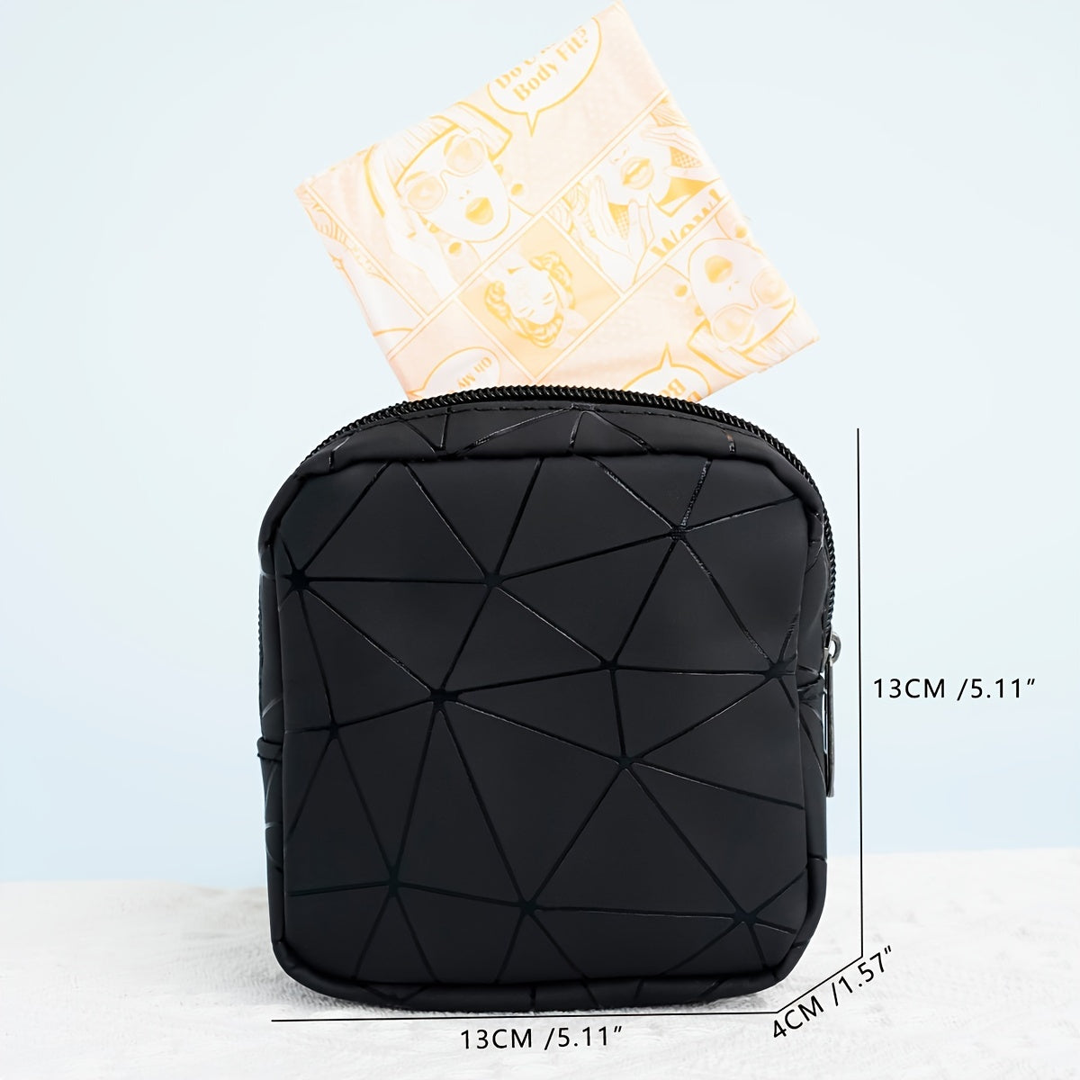 Geometric Pattern Sanitary Napkin Storage Bag Portable Carry On Pouch