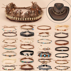Turquoise Hat Band Replacement Western Boho Style Tassel Shell Decor