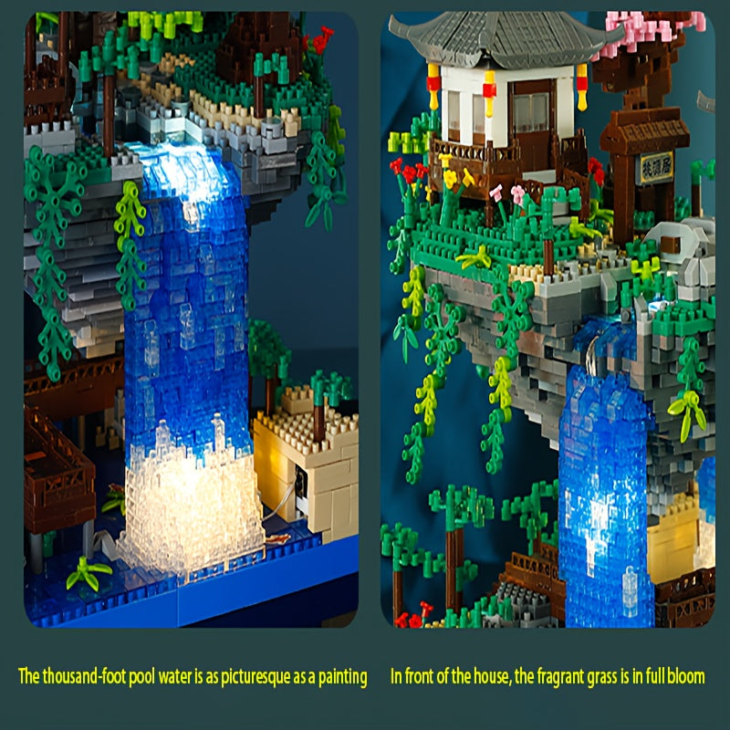 Chinese Peach Blossom Pool Architectural Building Blocks Gift