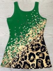 Leopard Print Tank Top Scoop Neck Sleeveless Slim Summer Women's Top