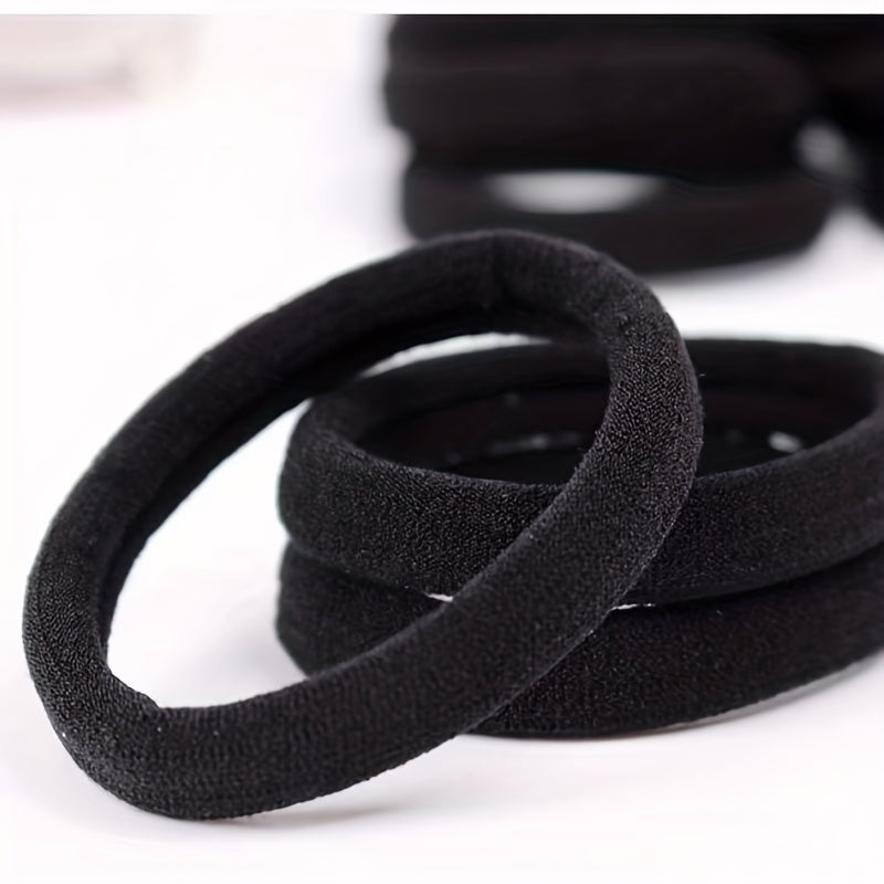 50 Seamless Hair Elastics Ties Stretchy Rubber Bands Ponytail Holder